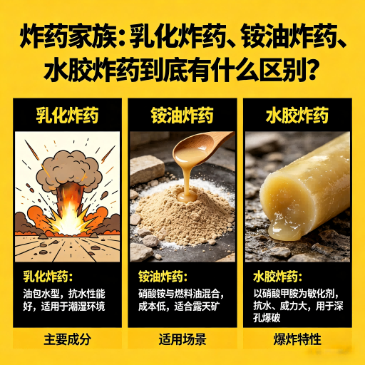 张家港炸药家族：乳化炸药、铵油炸药、水胶炸药到底有什么区别？